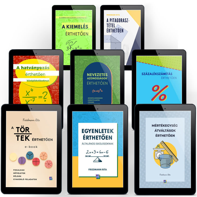 Matek e-book csomag Felsősöknek 5. osztály, 6. osztály, 7. osztály, 8. osztály