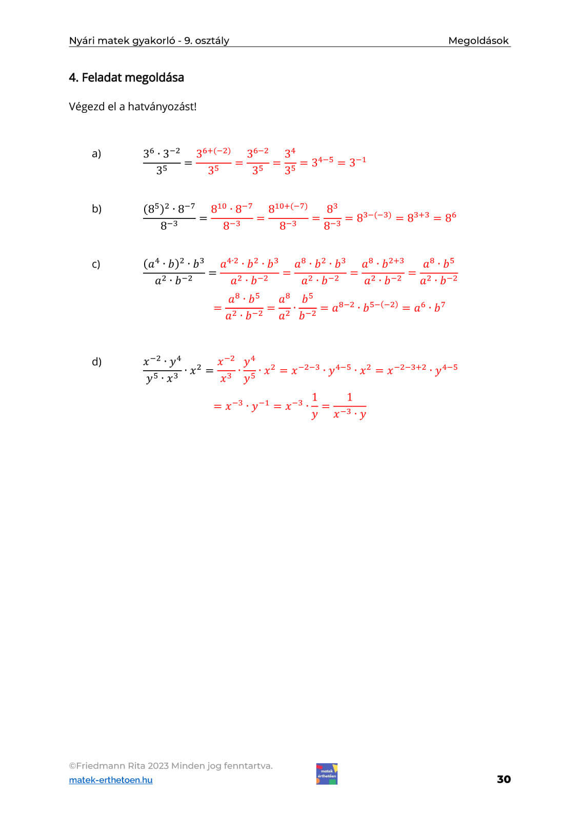 Nyári matek gyakorló - középiskola 9. osztály - E-book - Image 6